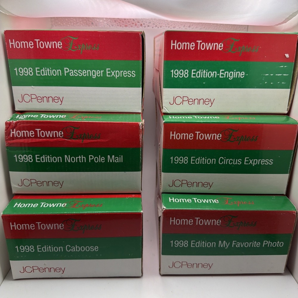 JC Penney 1998 Home Towne Express Train 6 Piece Set Complete with Boxes